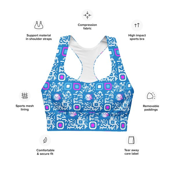 Longline sports bra (Blue) - Image 3