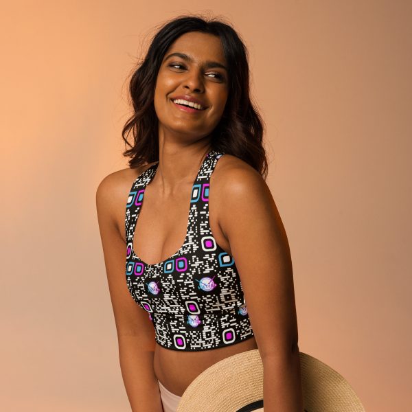 Longline sports bra (Black) - Image 2