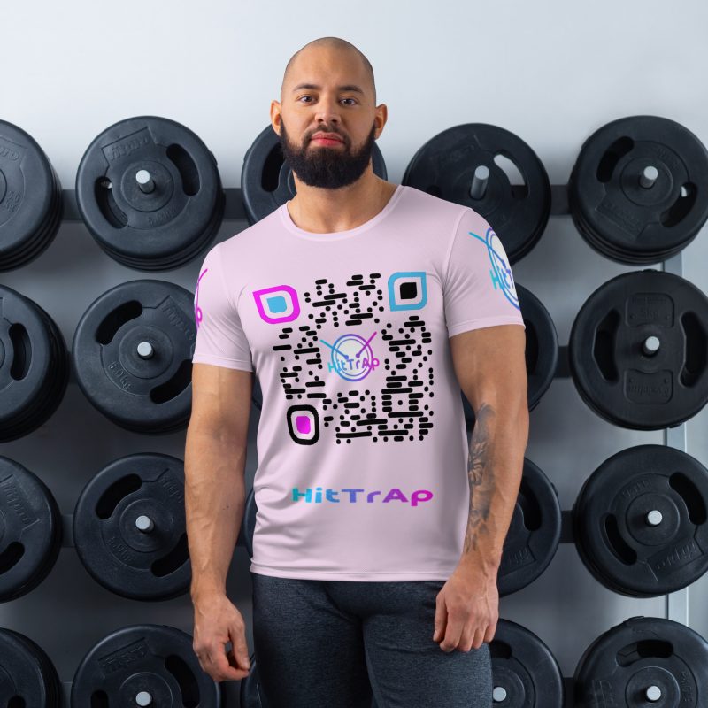 All-Over Print Men's Athletic T-shirt (Salmon)