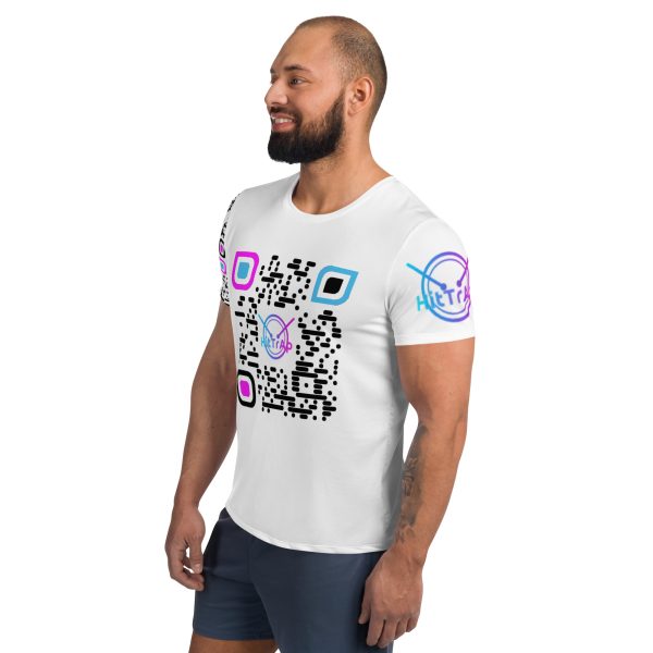 All-Over Print Men's Athletic T-shirt (White) - Image 3