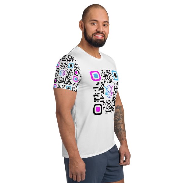 All-Over Print Men's Athletic T-shirt (White) - Image 2