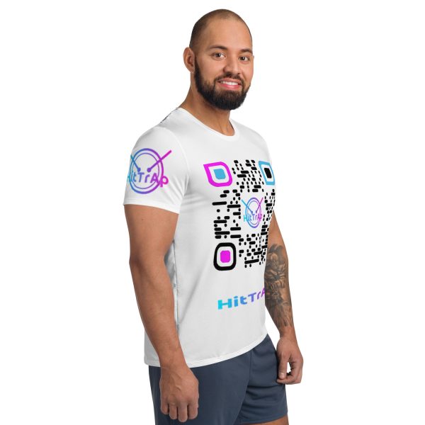 All-Over Print Men's Athletic T-shirt (White) - Image 2