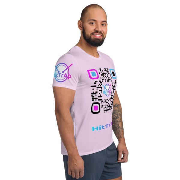 All-Over Print Men's Athletic T-shirt (Salmon) - Image 2