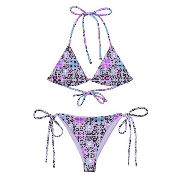 All-over print recycled string bikini (Lavender) - Image 3