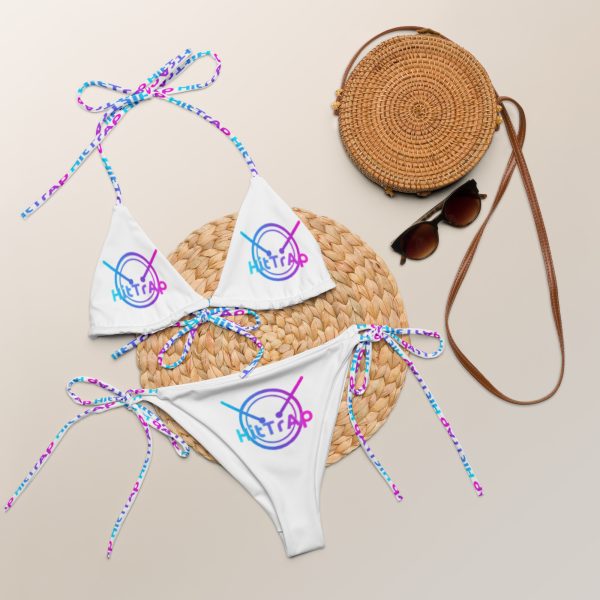All-over print recycled string bikini (White TrAp) - Image 6