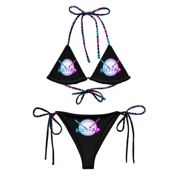 All-over print recycled string bikini (Black TrAp) - Image 5
