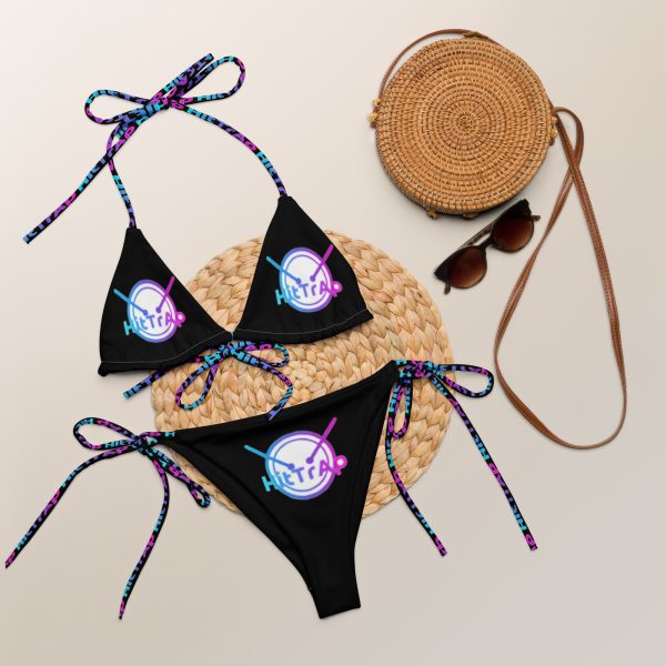 All-over print recycled string bikini (Black TrAp) - Image 6