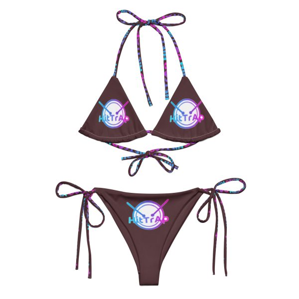 All-over print recycled string bikini (Chocolate TrAp) - Image 4
