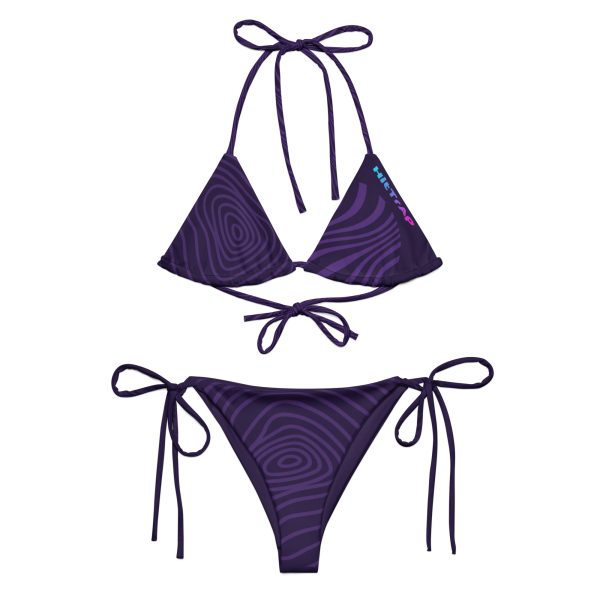 All-over print recycled string bikini (Purple Wave) - Image 4