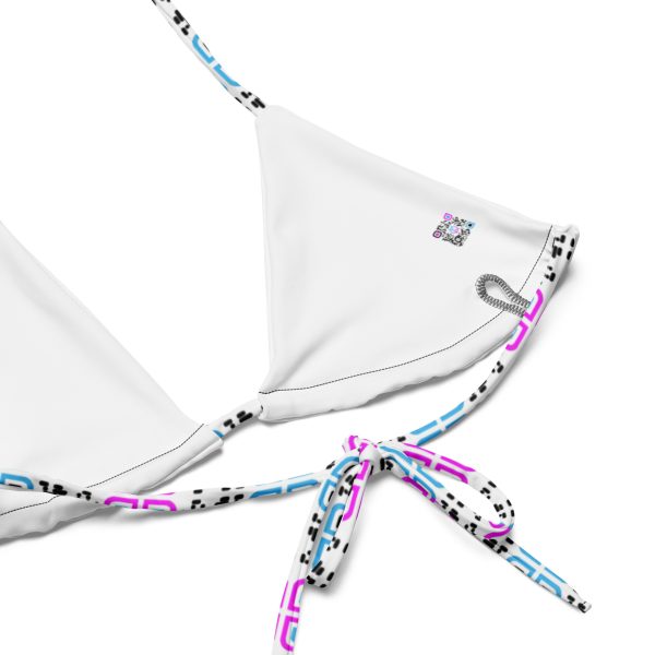 All-over print recycled string bikini (White) - Image 3