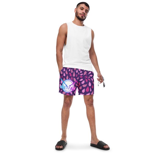 Men's swim trunks (Purple Drip) - Image 4