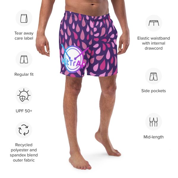 Men's swim trunks (Purple Drip) - Image 2