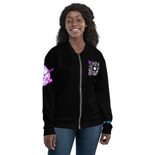 Unisex Bomber Jacket (Black) - Image 3