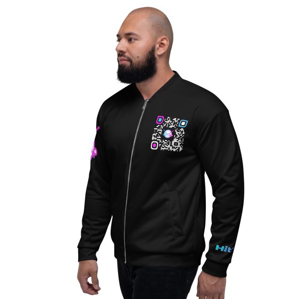 Unisex Bomber Jacket (Black) - Image 6