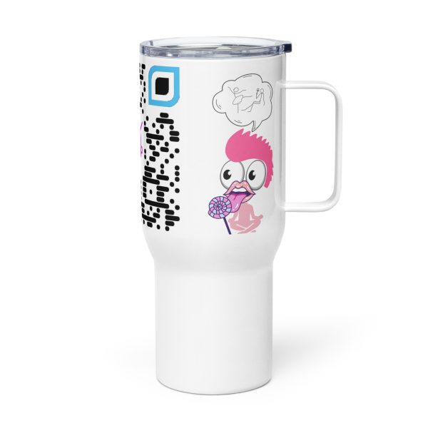 Travel mug with a handle (White) - Image 3