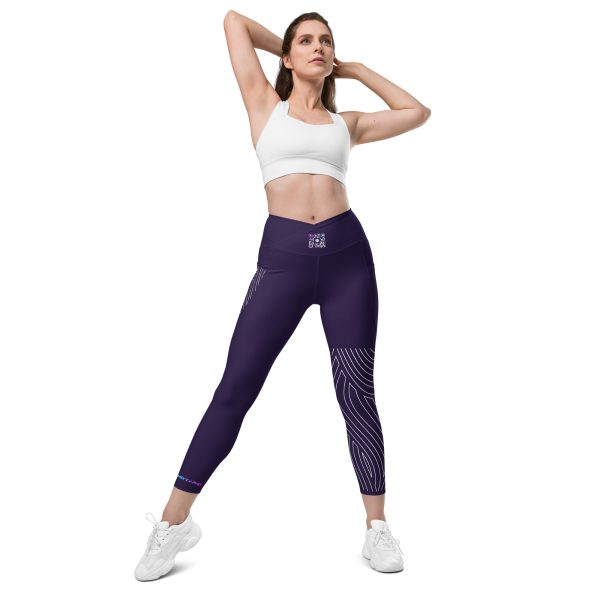 Crossover leggings with pockets (Purple) - Image 2