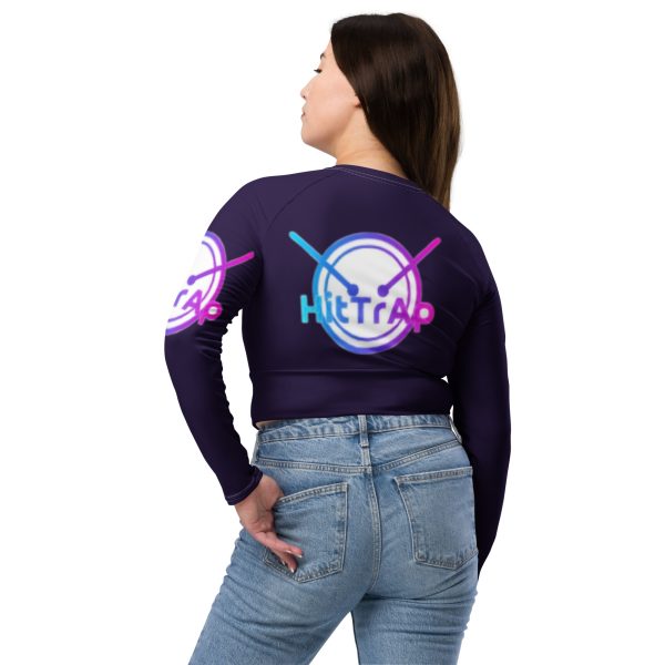 Recycled long-sleeve crop top (Purple TrAp) - Image 5