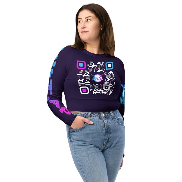 Recycled long-sleeve crop top (Purple TrAp) - Image 6