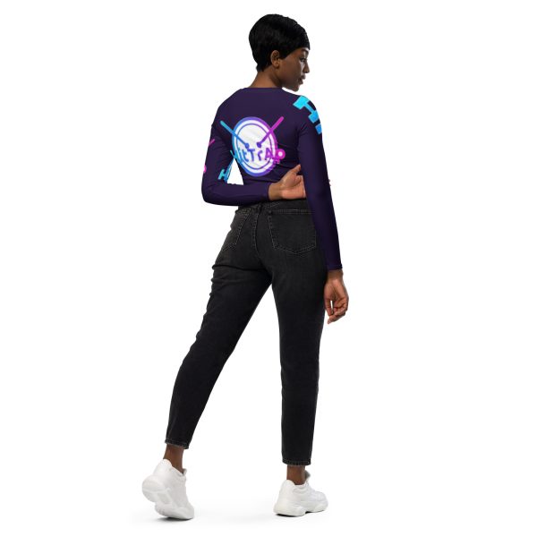 Recycled long-sleeve crop top (Purple TrAp) - Image 4