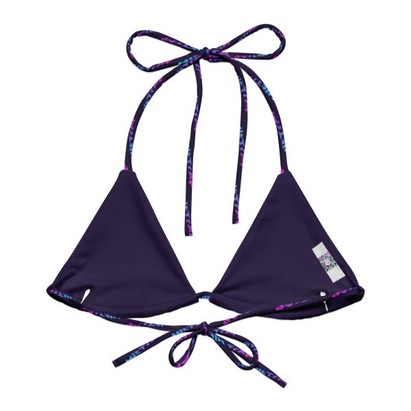 HitTrAp Logos print recycled string bikini top (Purple) - Image 6