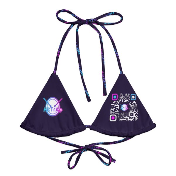 HitTrAp Logos print recycled string bikini top (Purple) - Image 4