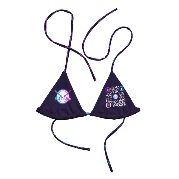 HitTrAp Logos print recycled string bikini top (Purple) - Image 5