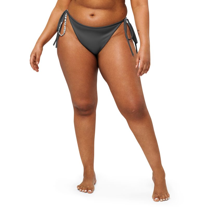 Feline print recycled string bikini bottom