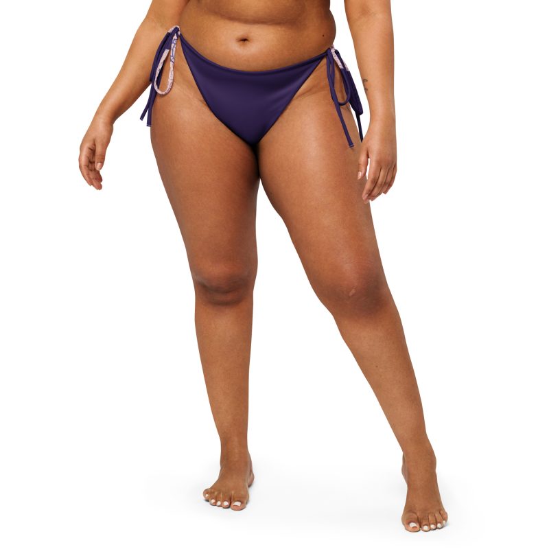 Girl Power print recycled string bikini bottom