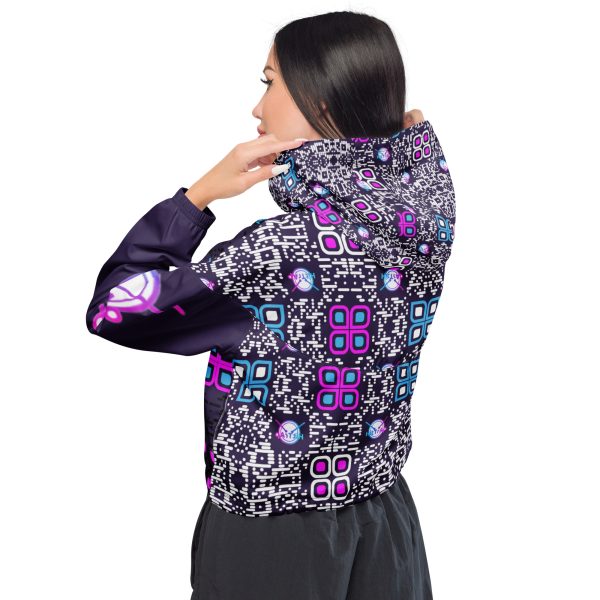 Women’s cropped windbreaker (Purple Logos) - Image 4