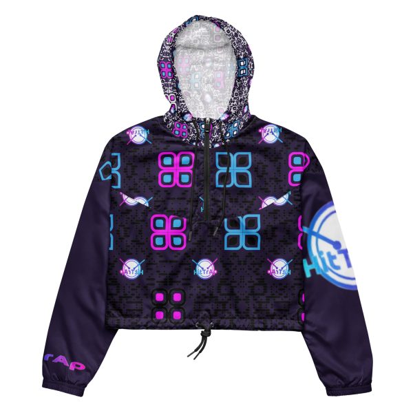 Women’s cropped windbreaker (Purple Logos) - Image 8