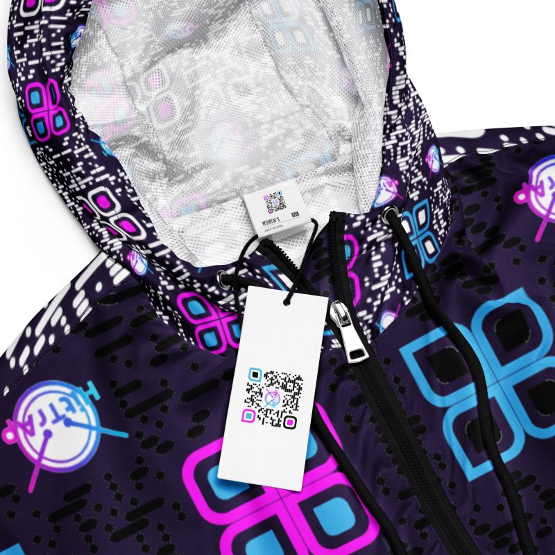 Women’s cropped windbreaker (Purple Logos)