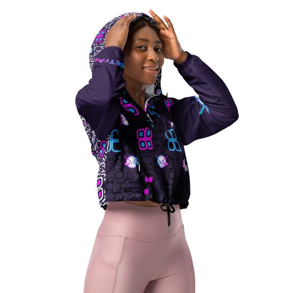 Women’s cropped windbreaker (Purple Logos) - Image 7