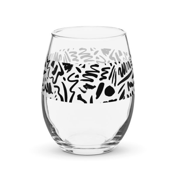Stemless wine glass (B&W Fetti)