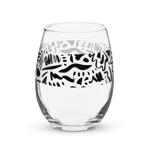 Stemless wine glass (B&W Fetti) - Image 4