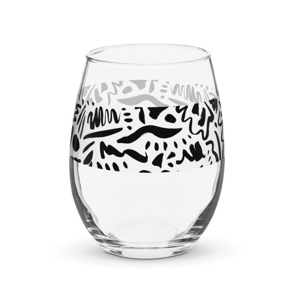 Stemless wine glass (B&W Fetti) - Image 3