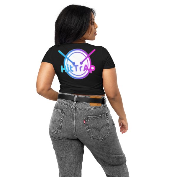 Women’s Crop Tee (Black w/ White QR) - Image 4