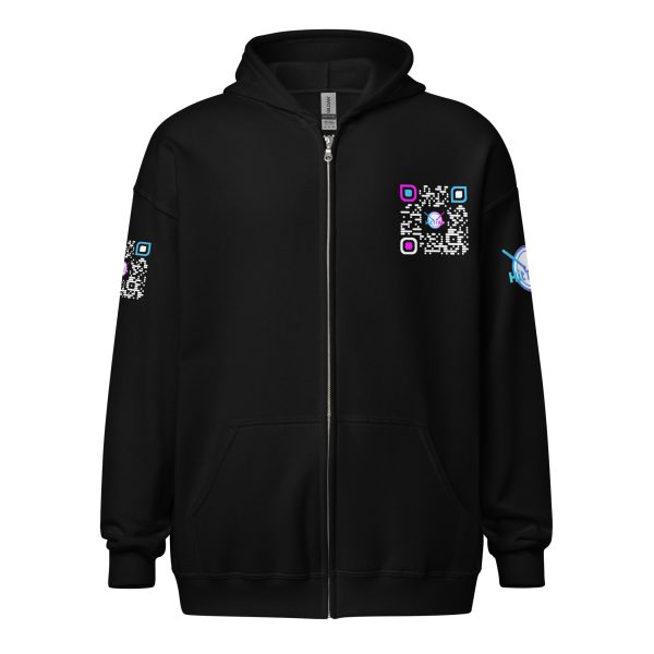 Heavy BlackQR heavy zip hoodie