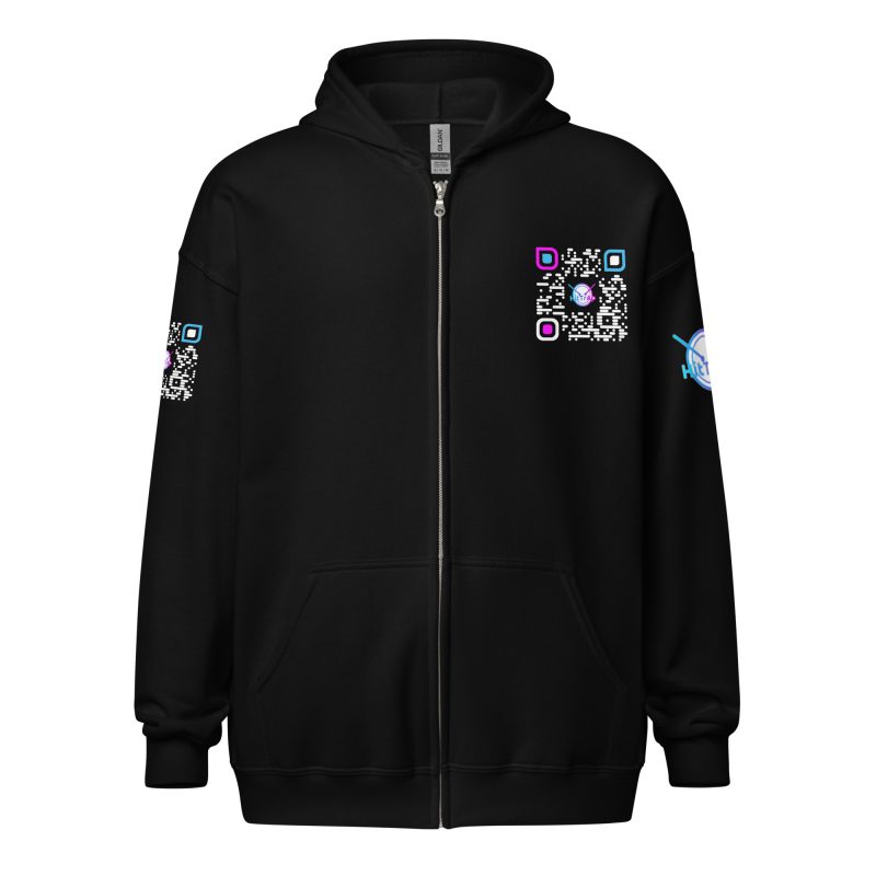 Heavy BlackQR heavy zip hoodie