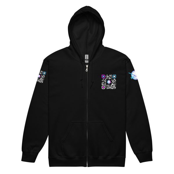 Heavy BlackQR heavy zip hoodie - Image 6