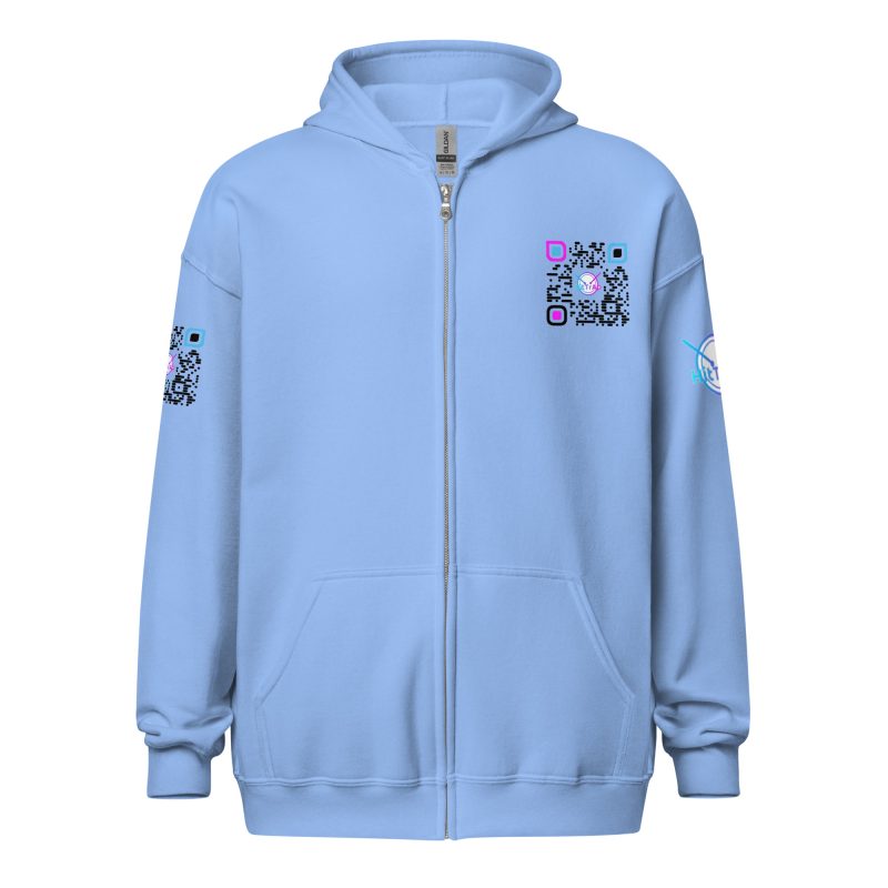 HitTrAp WhiteQR Heavy blend zip hoodie