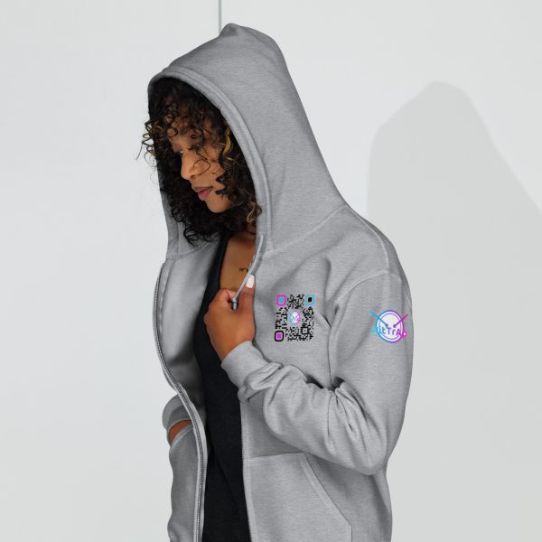 HitTrAp WhiteQR Heavy blend zip hoodie - Image 9