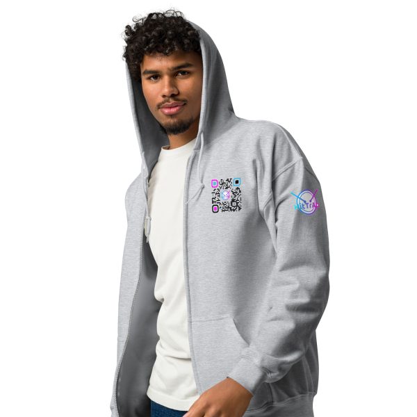 HitTrAp WhiteQR Heavy blend zip hoodie - Image 16