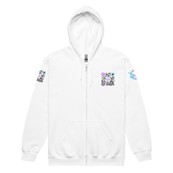 HitTrAp WhiteQR Heavy blend zip hoodie - Image 20