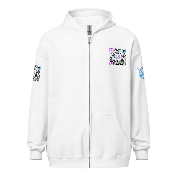 HitTrAp WhiteQR Heavy blend zip hoodie - Image 31
