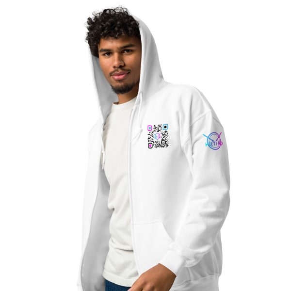 HitTrAp WhiteQR Heavy blend zip hoodie - Image 22